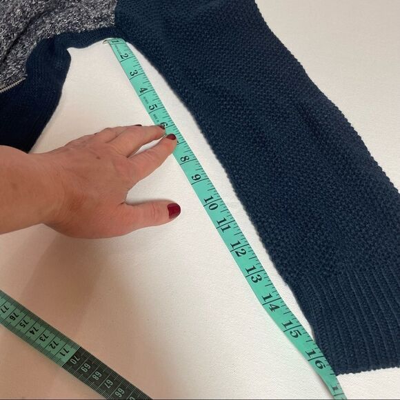 Rewind two tones navy and marled blues zip side slits sweater in Size La… - Picture 10 of 13